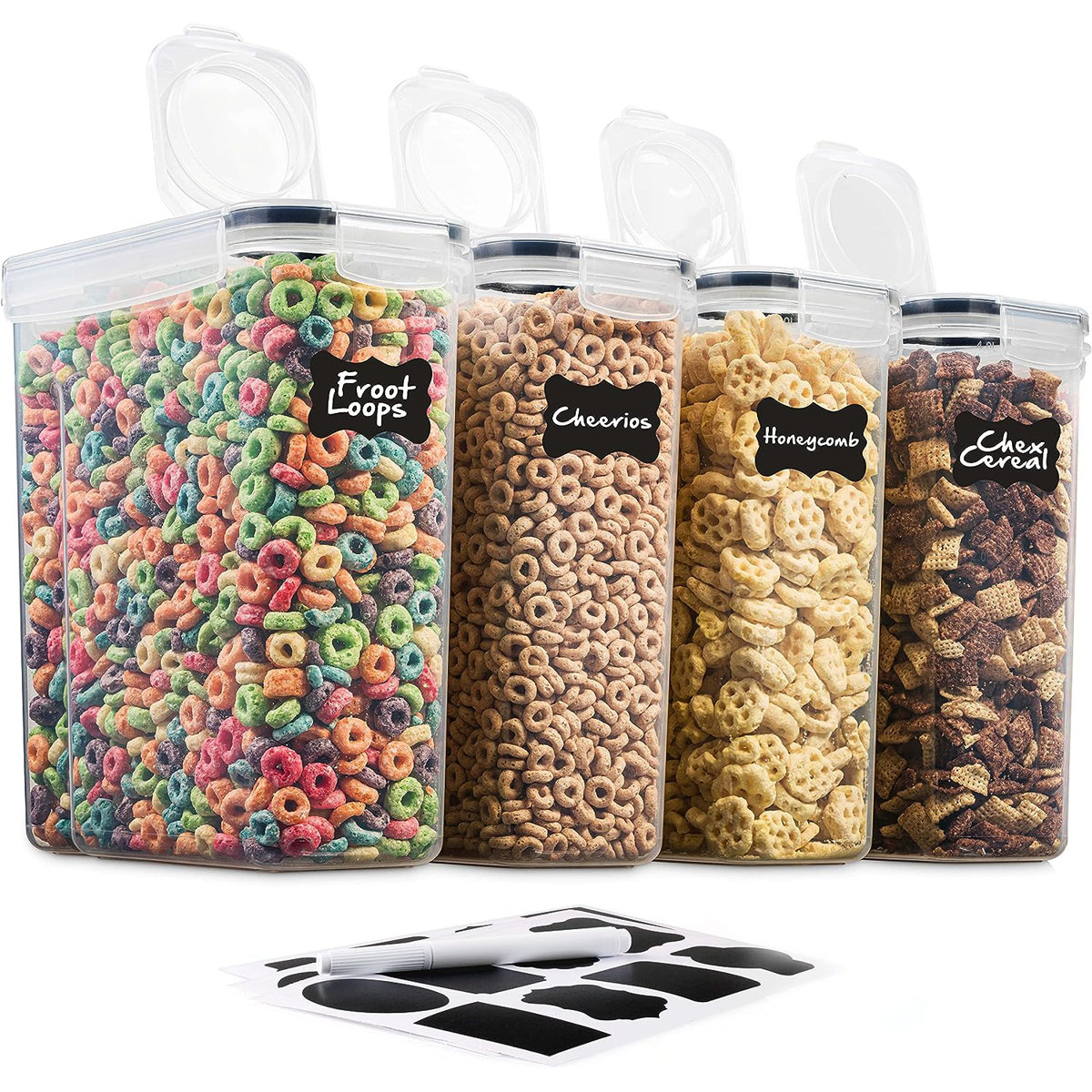 Keil 4 Pack Cereal and Dry Food Storage Container 135.5 oz. (Set of 4)
